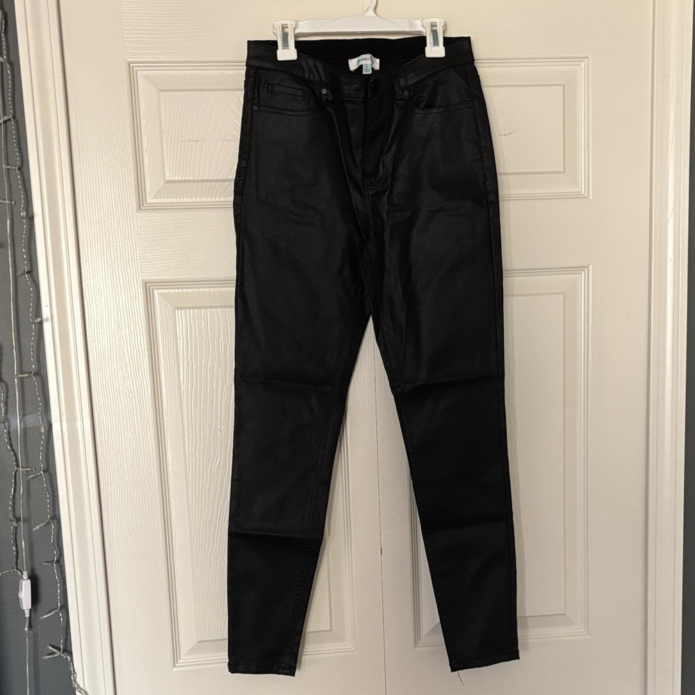 Grace & Lace Black Coated Denim Pants